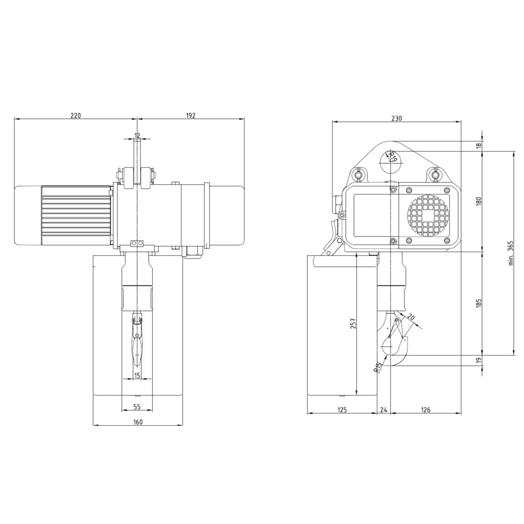 LIFTKET Palan à chaîne électrique S-Line avec accrochage à trou unique, capacité de charge 125 kg, 8/2 m/min N° de l'image du produit 6 : LIFTKET Palan à chaîne électrique S-Line avec accrochage à trou unique, capacité de charge 125 kg, 8/2 m/min