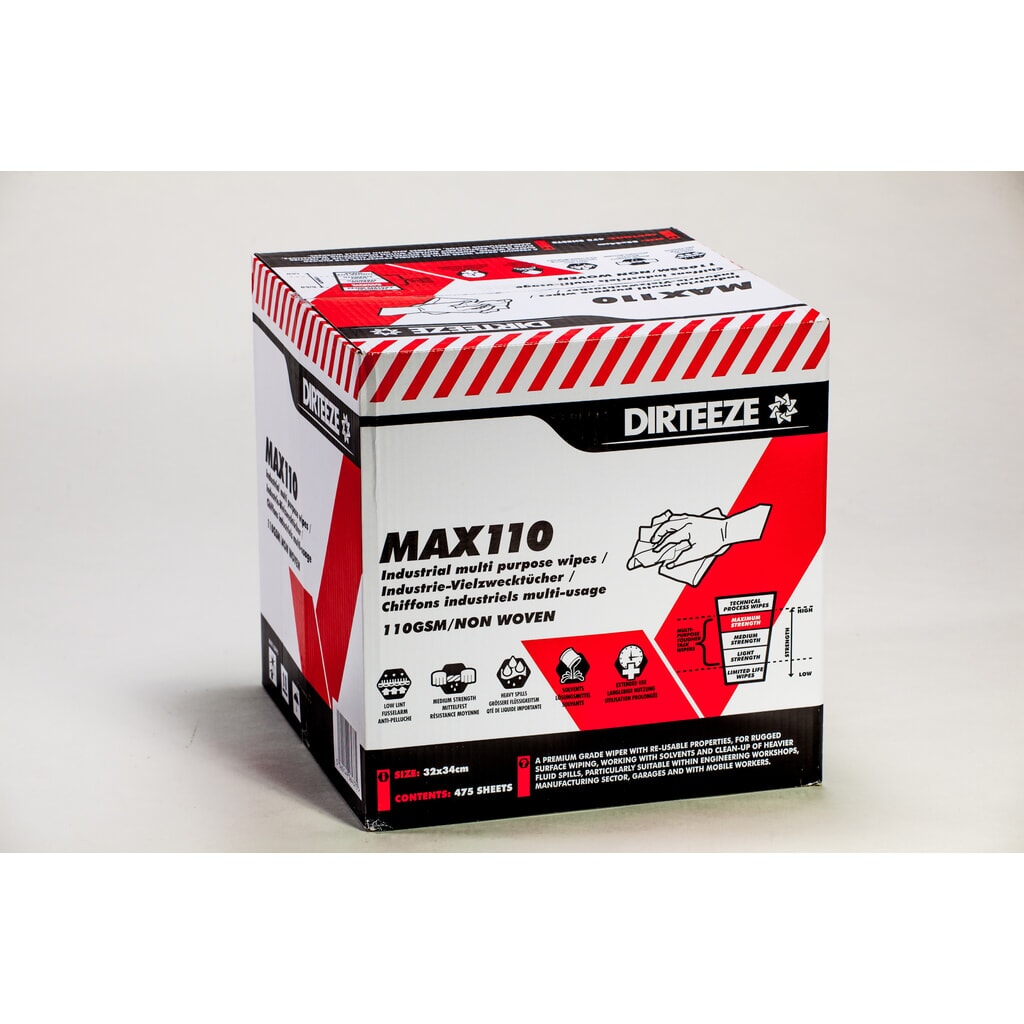 Lingettes industrielles MAX110, 1 boîte de 160 lingettes Illustration du produit: Lingettes industrielles MAX110, 1 boîte de 160 lingettes