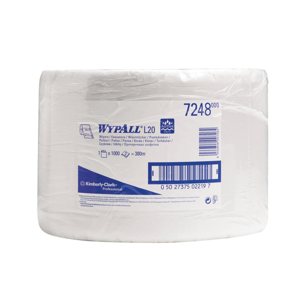 N° de l'image du produit 2 : Lingettes WYPALL L10 Extra+, Hxl 380 x 240 mm, 1 000 lingettes, bleu