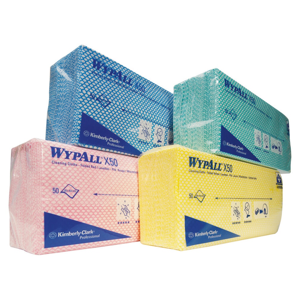 Lingettes WypAll® X50, Interfold, Hxl 41,8 x 22,1 cm, vertes Illustration du produit: Lingettes WypAll® X50, Interfold, Hxl 41,8 x 22,1 cm, vertes