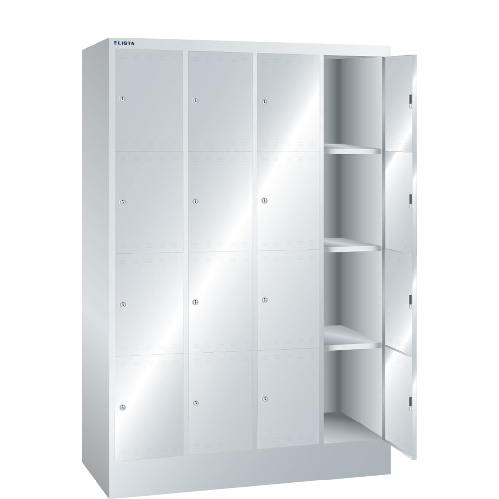 Illustration du produit: LISTA Armoire à casiers, (lxPxH) 1 200x500x1 795 mm, 4x4 casiers, serrure à cylindre