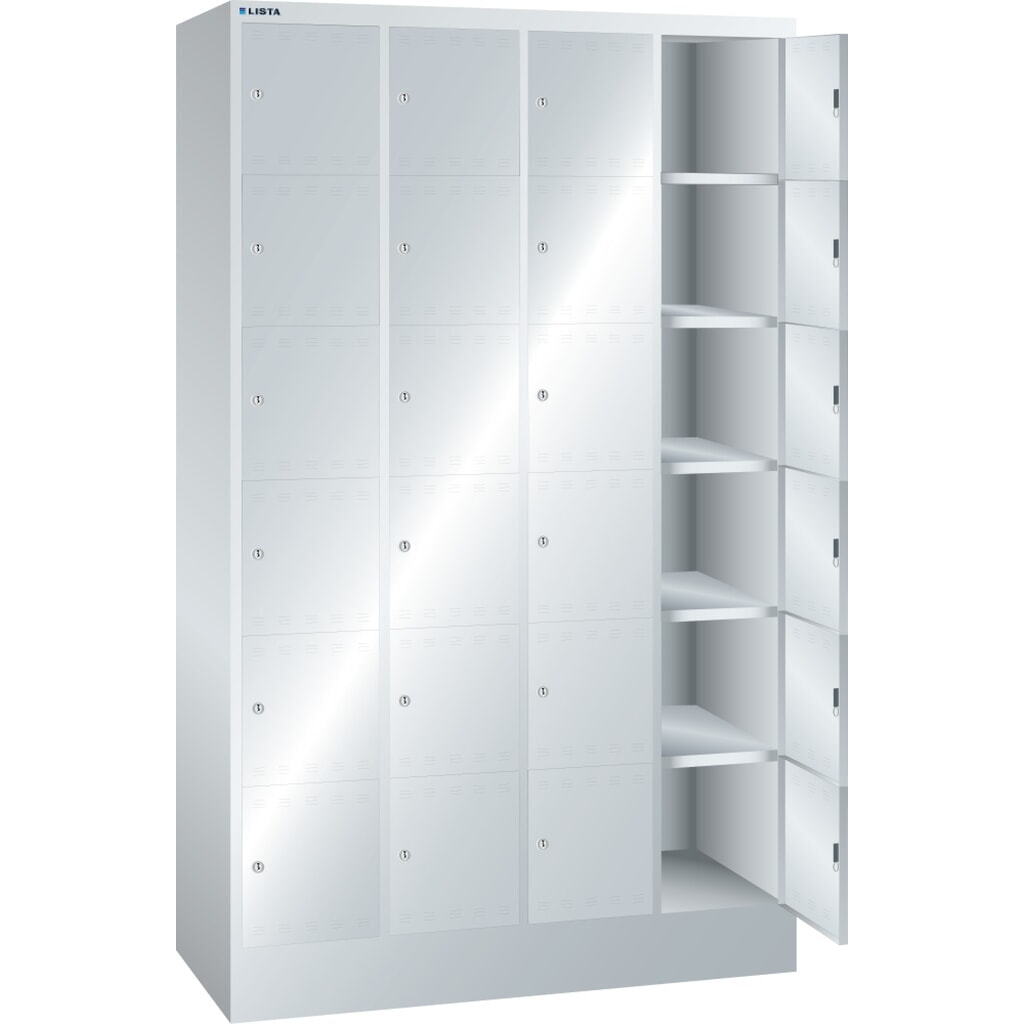 Illustration du produit: LISTA Armoire à casiers, (lxPxH) 1 200x500x1 995 mm, 4x6 casiers, dispositif de fermeture