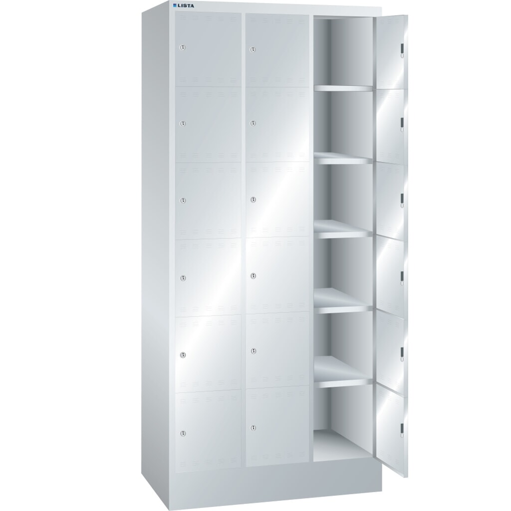 Illustration du produit: LISTA Armoire à casiers, (lxPxH) 905x500x1 995 mm, 3x6 casiers, dispositif de fermeture