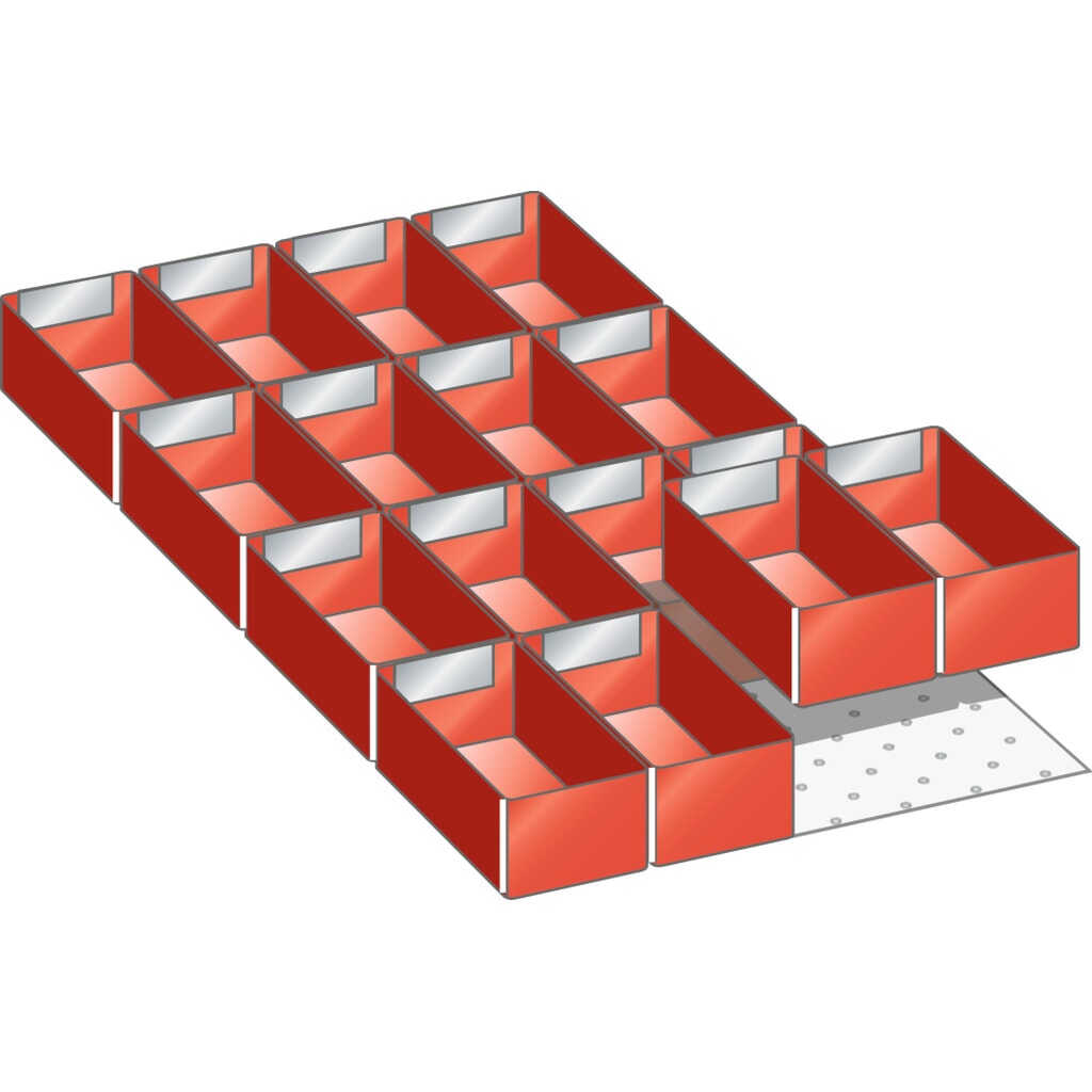 Illustration du produit: Jeu de bacs en plastique LISTA 18x36E, (lxP) 306x612 mm, 16 pièces, hauteur de façade 50 mm