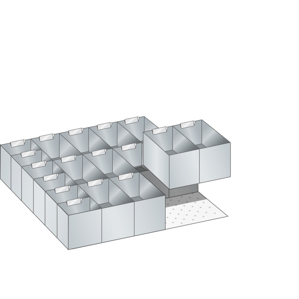 Illustration du produit: Jeu de bacs en plastique LISTA, (lxP) 500x600 mm, 18 pièces, hauteur de façade 75 mm