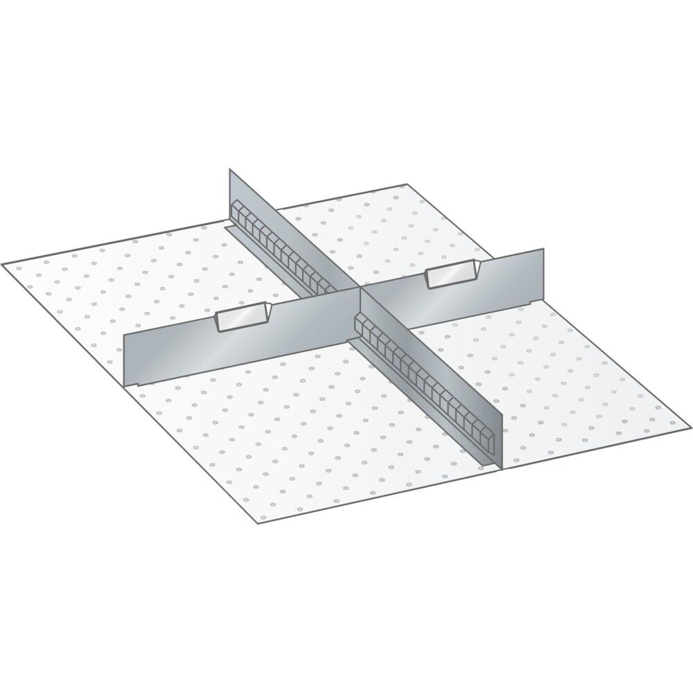 Illustration du produit: Jeu de parois à fentes et de plaquettes de séparation LISTA 27x36E, (lxP) 459x612 mm, 1 paroi à fentes, 2 plaquettes de séparation, hauteur de façade 75 mm