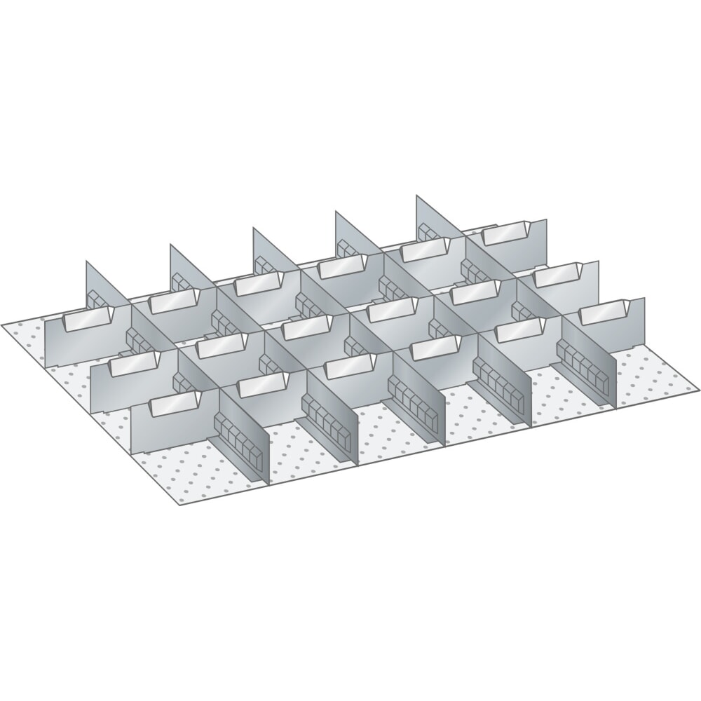 Illustration du produit: Jeu de parois à fentes et de plaquettes de séparation LISTA 36x27E, (lxP) 612x459 mm, 5 parois à fentes, 18 plaquettes de séparation, hauteur de façade 50 mm