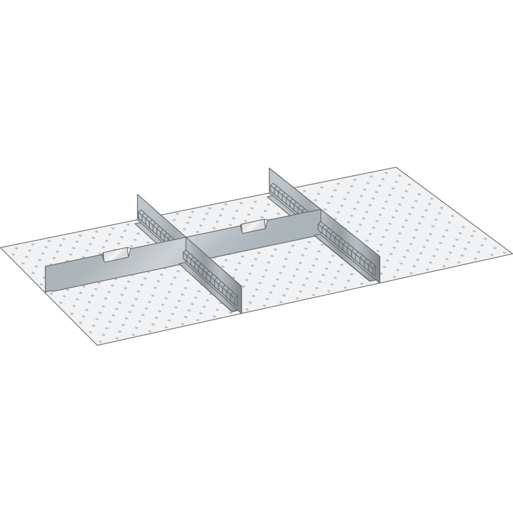 Illustration du produit: Jeu de parois à fentes et de plaquettes de séparation LISTA 54x27E, (lxP) 918x459 mm, 2 parois à fentes, 2 plaquettes de séparation, hauteur de façade 50 mm