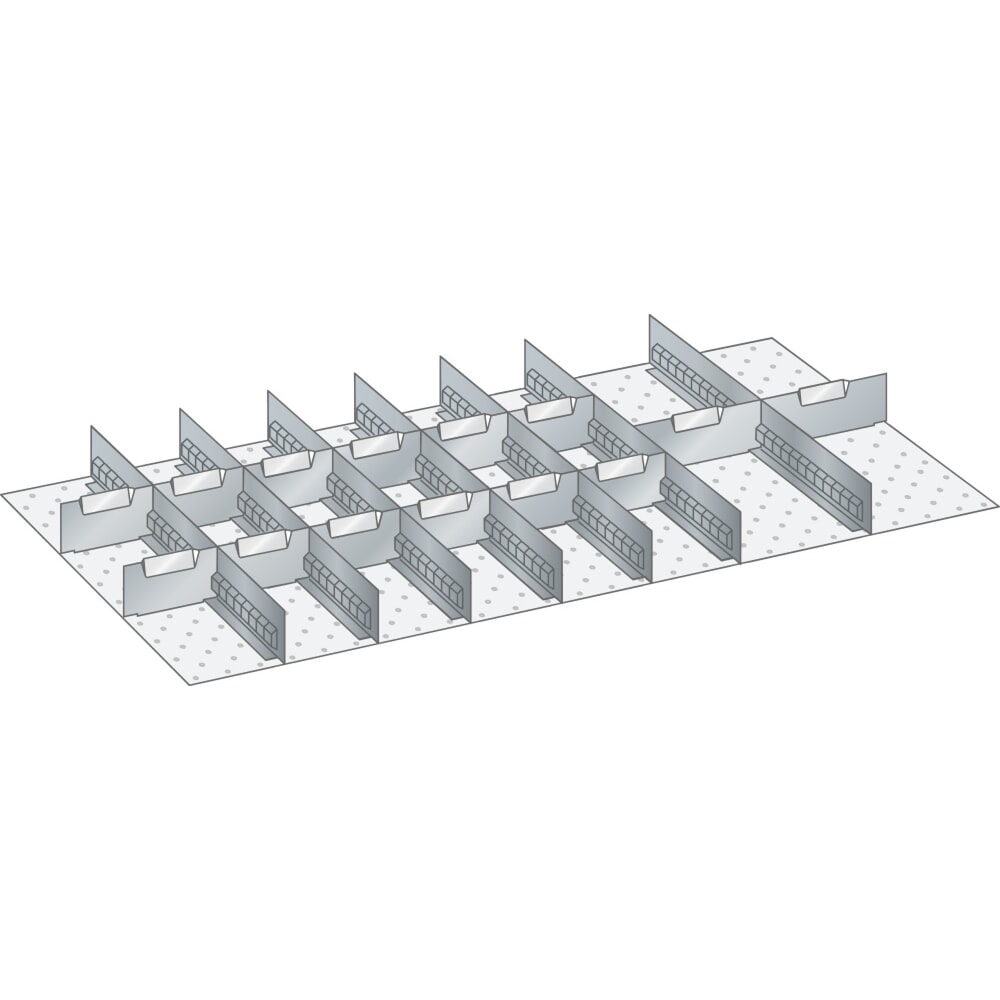Illustration du produit: Jeu de parois à fentes et de plaquettes de séparation LISTA 54x27E, (lxP) 918x459 mm, 7 parois à fentes, 14 plaquettes de séparation, hauteur de façade 50 mm