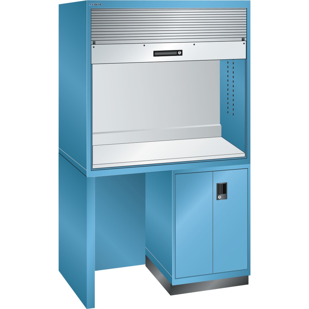 Illustration du produit: Station de qualité LISTA 2x36x36E, (lxPxH) 1 434x725x2 100 mm, sans multiprise, bleu clair