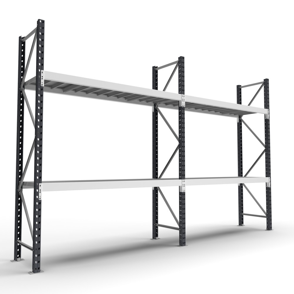 N° de l'image du produit 5 : Rayonnage grande portée ManOrga, avec panneaux en acier, module de base, charge par tablette 880 kg, H x l x P 2 000 x 1 800 x 600 mm