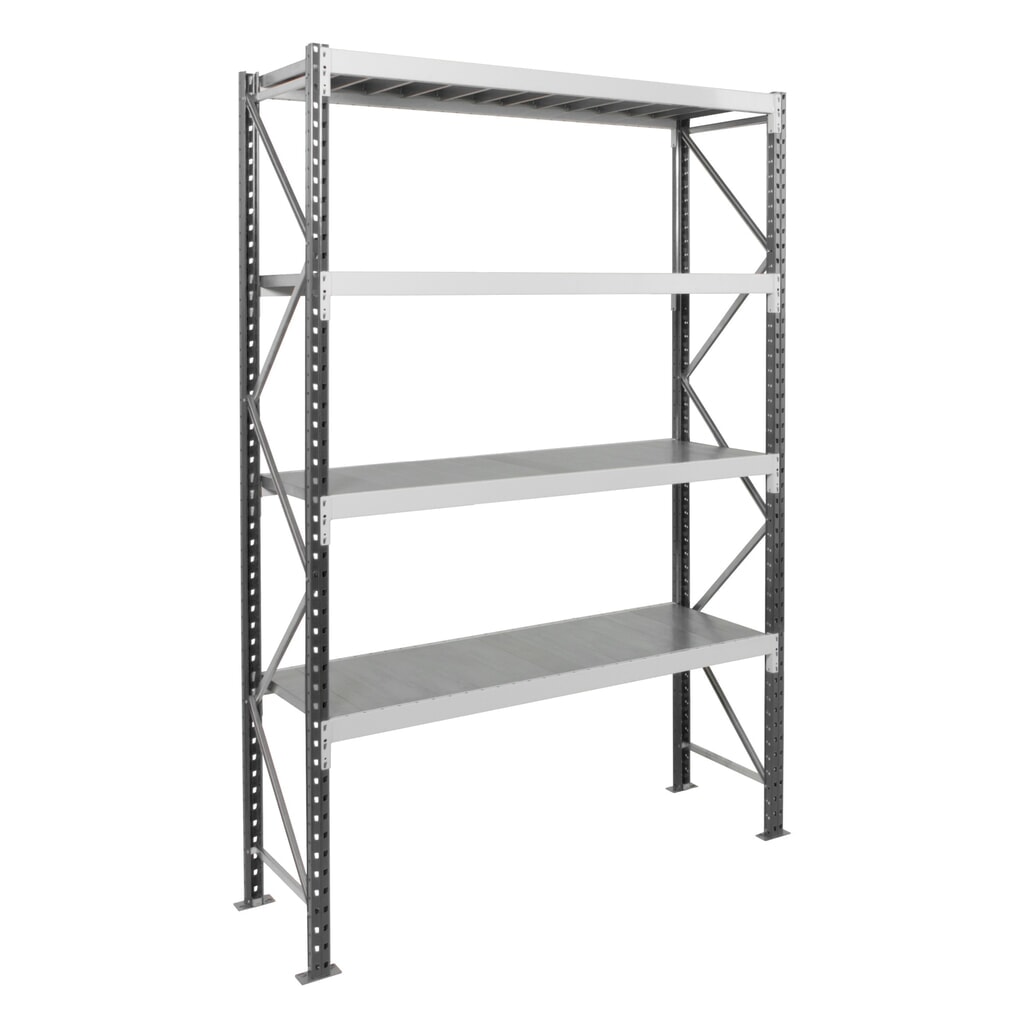 N° de l'image du produit 1 : Rayonnage grande portée ManOrga, avec panneaux en acier, module de base, charge par tablette 880 kg, H x l x P 3 000 x 1 800 x 600 mm