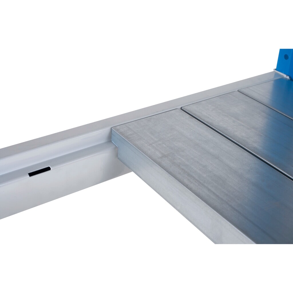 ManOrga Tablette pour rayonnage grande portée, avec panneaux en acier, bleu ciel/gris clair, lxP 1 250 x 600 mm Illustration du produit: ManOrga Tablette pour rayonnage grande portée, avec panneaux en acier, bleu ciel/gris clair, lxP 1 250 x 600 mm
