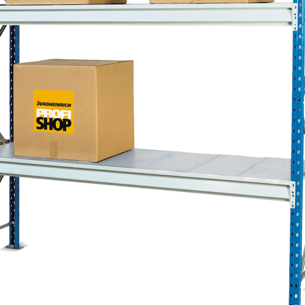 ManOrga Tablette pour rayonnage grande portée, avec panneaux en acier, CT jusqu'à 880 kg, lxP 1 800 x 600 mm Illustration du produit: ManOrga Tablette pour rayonnage grande portée, avec panneaux en acier, CT jusqu'à 880 kg, lxP 1 800 x 600 mm