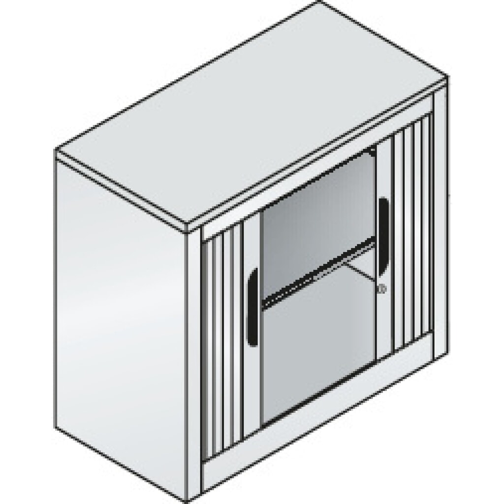 N° de l'image du produit 3 : Meuble à volet roulant transversal C+P, 1 1/2 hauteur de classeur, largeur 800 mm, gris noir, Érable