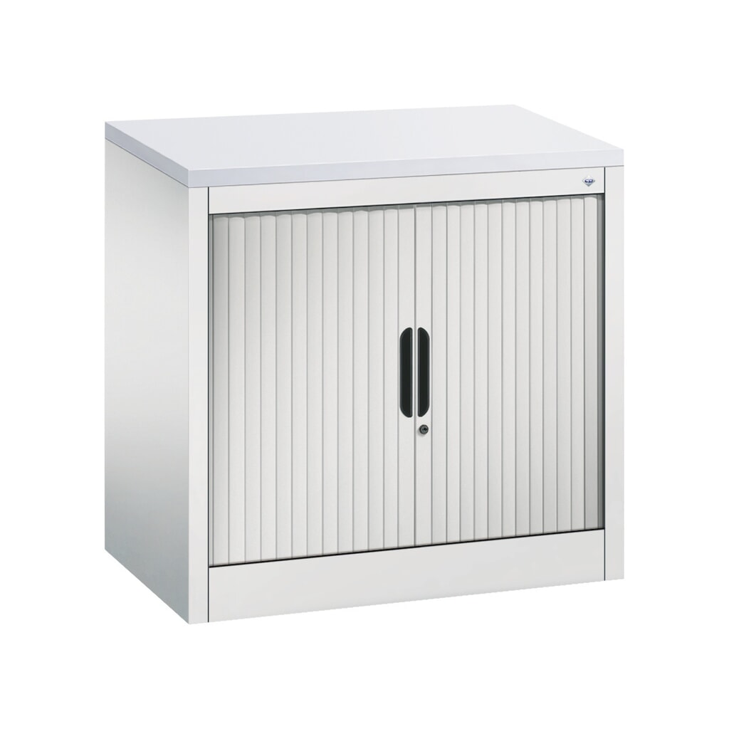 Meuble à volet roulant transversal C+P, 1 1/2 hauteur de classeur, largeur 800 mm, gris clair, Gris clair Illustration du produit: Meuble à volet roulant transversal C+P, 1 1/2 hauteur de classeur, largeur 800 mm, gris clair, Gris clair