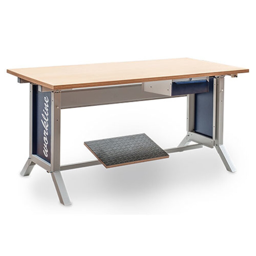 N° de l'image du produit 2 : Meuble bas à 1 tiroir pour table de système de poste de travail Bedrunka+Hirth, H x l x P 140 x 370 x 400 mm, bleu gentiane