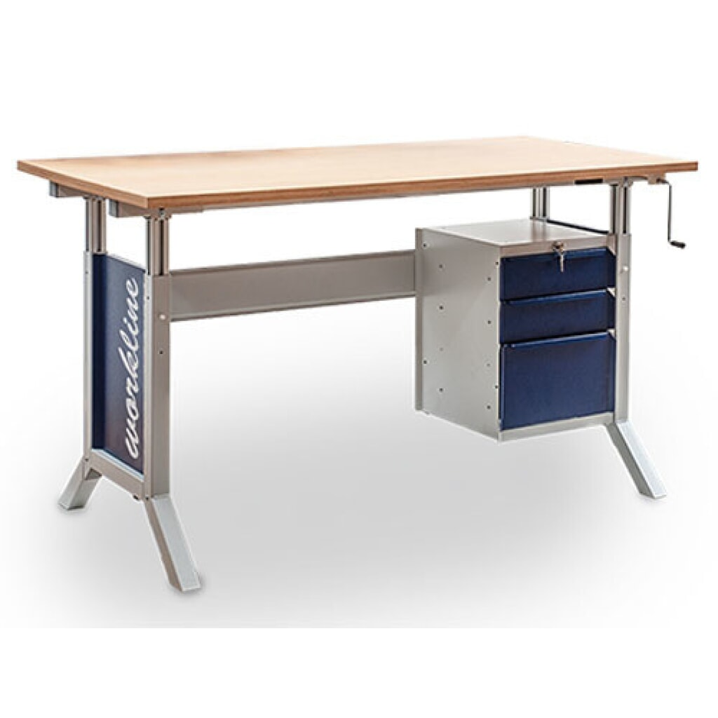 Meuble bas à 3 tiroirs pour table de système de poste de travail Bedrunka+Hirth, H x l x P 500 x 370 x 400 mm, bleu gentiane N° de l'image du produit 2 : Meuble bas à 3 tiroirs pour table de système de poste de travail Bedrunka+Hirth, H x l x P 500 x 370 x 400 mm, bleu gentiane