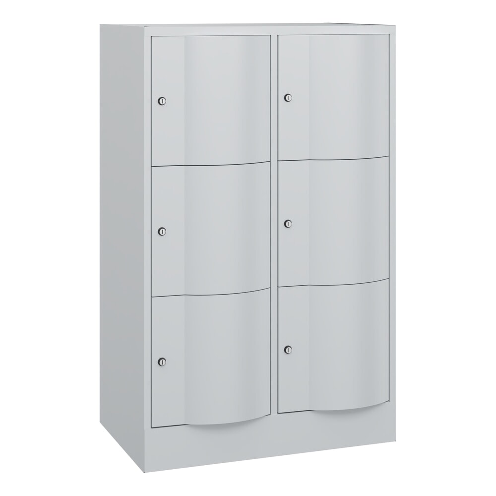 Illustration du produit: Meuble coffre-fort C+P avec portes « anti-vandalisme », 2 x 3 compartiments, H x l x P 1 225 x 770 x 540 mm, gris clair, gris clair