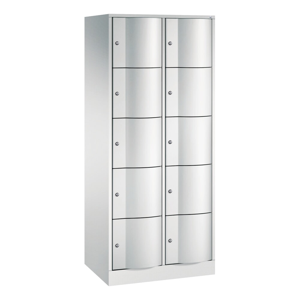 Illustration du produit: Meuble coffre-fort C+P avec portes « anti-vandalisme », 2 x 5 compartiments, H x l x P 1 950 x 770 x 540 mm, gris clair, gris clair