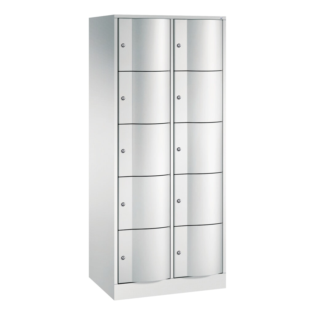 Illustration du produit: Meuble coffre-fort C+P avec portes « anti-vandalisme », 2 x 5 compartiments, H x l x P 1 950 x 770 x 540 mm, gris clair, gris clair