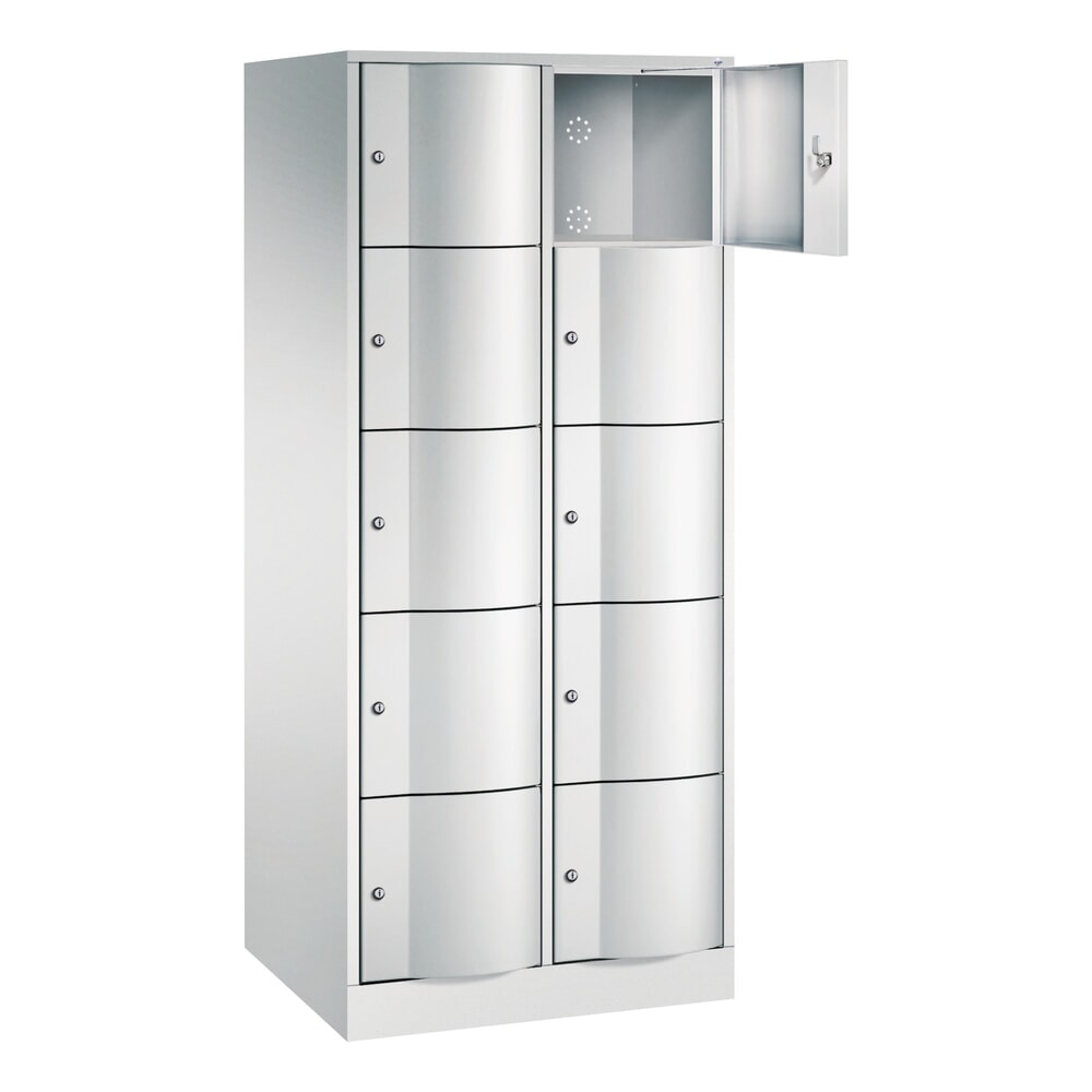 N° de l'image du produit 2 : Meuble coffre-fort C+P avec portes « anti-vandalisme », 2 x 5 compartiments, H x l x P 1 950 x 770 x 640 mm, gris clair, gris clair
