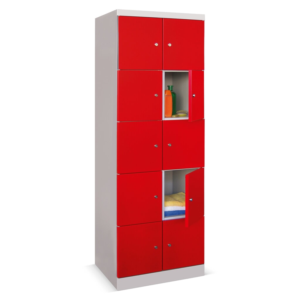 N° de l'image du produit 2 : Meuble coffre-fort PAVOY avec portes battantes, 2 x 2 compartiments, H x l x P 1 800 x 600 x 500 mm, gris clair, gris clair