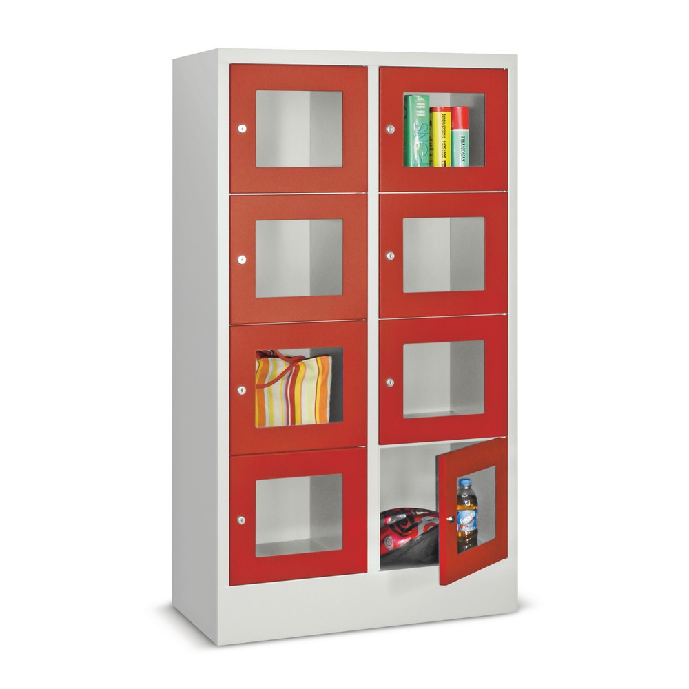 Illustration du produit: Meuble coffre-fort PAVOY avec regard, 2 x 2 compartiments, H x l x P 855 x 630 x 500 mm, gris clair, gris clair