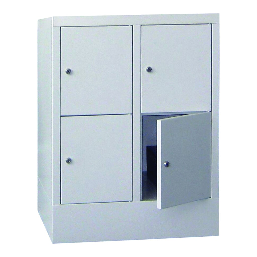 N° de l'image du produit 3 : Meuble coffre-fort PAVOY avec serrure à cylindre, 2 x 2 compartiments, H x l x P 855 x 630 x 500 mm, gris clair, gris clair