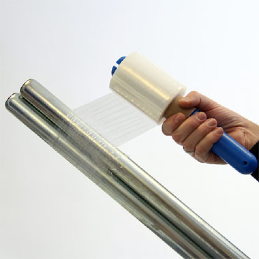 N° de l'image du produit 2 : Mini-bobine, 100 mm de large x 150 mètres linéaires, 20 µm d'épaisseur, transparent