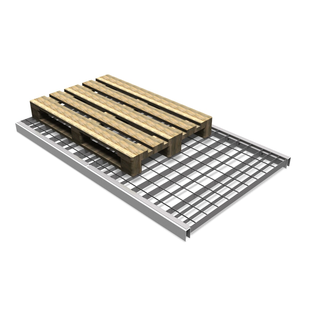 Module de grille pour rayonnage à palettes, HxlxP 55 x 890 x 995 mm, capacité de charge 800 kg N° de l'image du produit 3 : Module de grille pour rayonnage à palettes, HxlxP 55 x 890 x 995 mm, capacité de charge 800 kg