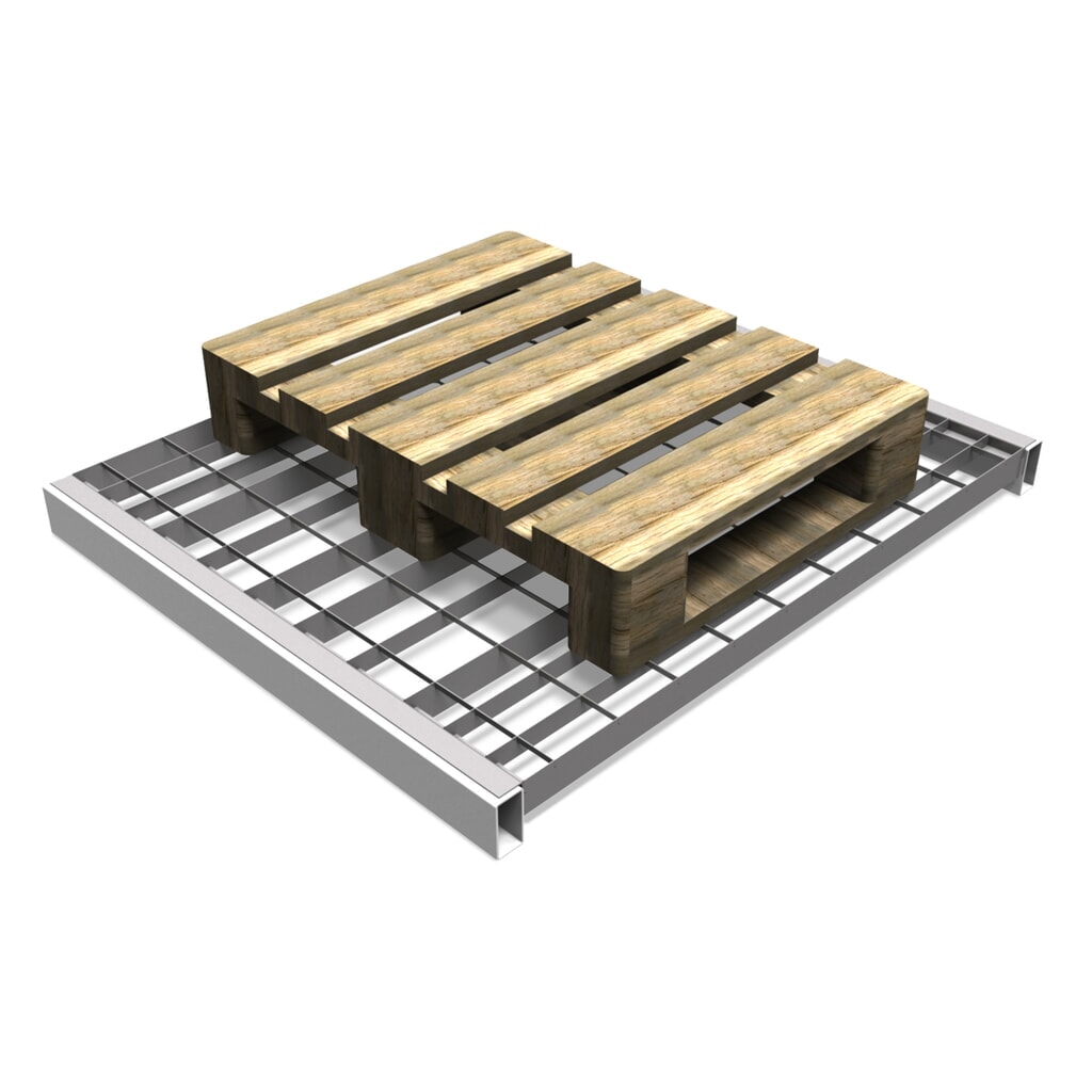 Module de grille pour rayonnage à palettes, HxlxP 55 x 890 x 995 mm, capacité de charge 800 kg N° de l'image du produit 4 : Module de grille pour rayonnage à palettes, HxlxP 55 x 890 x 995 mm, capacité de charge 800 kg