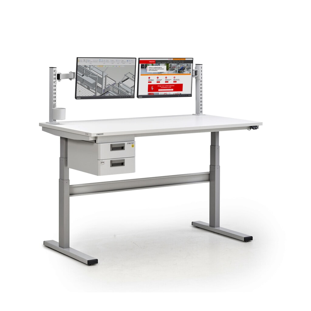 N° de l'image du produit 6 : Montants perforés pour table de travail TRESTON TED, avec bride, hauteur 400 mm, 2 pcs/UV