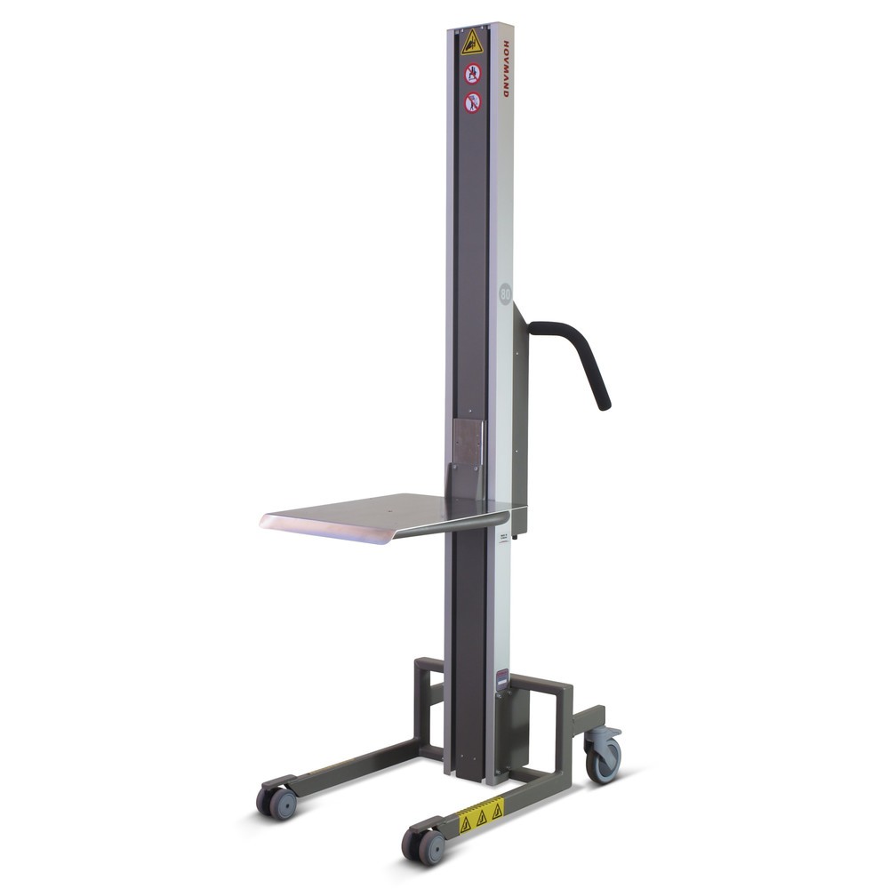Illustration du produit: Monte-charge HOVMAND avec plate-forme en acier inoxydable, zone de levage 100-1 310 mm, capacité de charge 80 kg