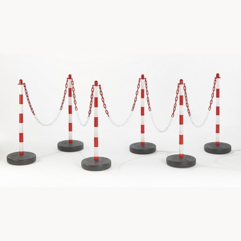 N° de l'image du produit 3 : MOTTEZ Potelet en plastique sur coupelle ronde, blanc, rouge et noir