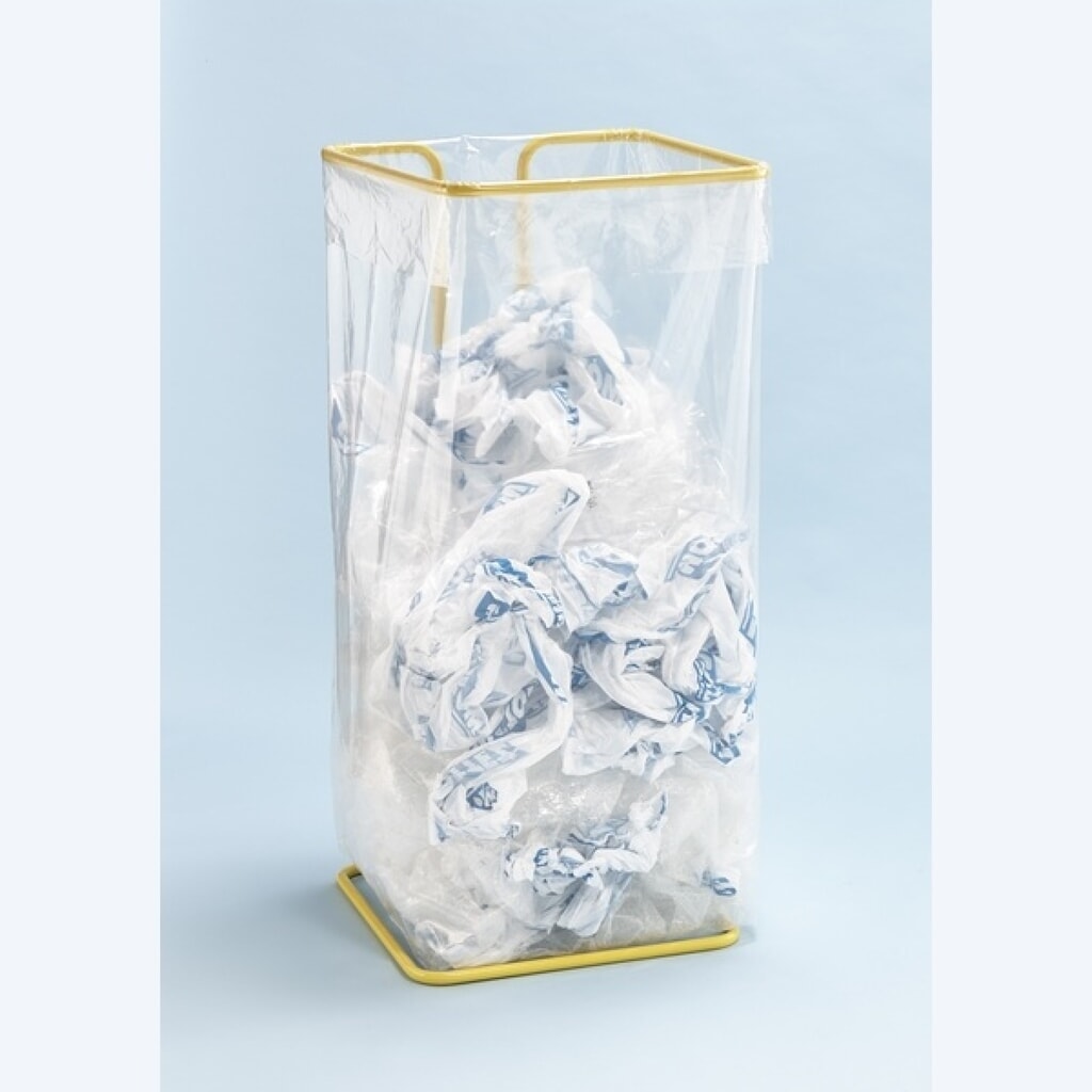 MOTTEZ Support pour sacs poubelle 400 litres sans roulettes, jaune N° de l'image du produit 2 : MOTTEZ Support pour sacs poubelle 400 litres sans roulettes, jaune