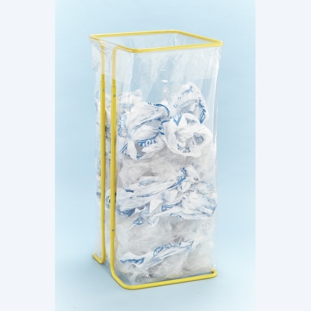 MOTTEZ Support pour sacs poubelle 400 litres sans roulettes, jaune N° de l'image du produit 3 : MOTTEZ Support pour sacs poubelle 400 litres sans roulettes, jaune