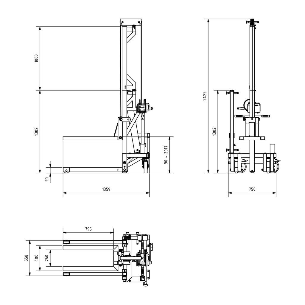 N° de l'image du produit 7 : Multilift en aluminium SCHILLING, capacité de charge 250 kg