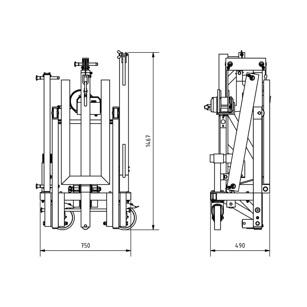 Multilift en aluminium SCHILLING, capacité de charge 250 kg N° de l'image du produit 8 : Multilift en aluminium SCHILLING, capacité de charge 250 kg