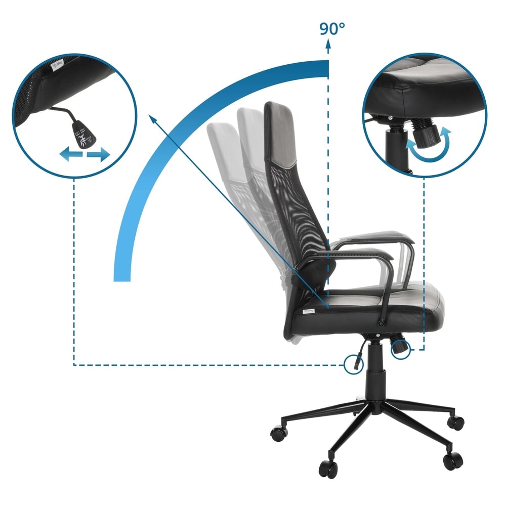 N° de l'image du produit 2 : Fauteuil de direction MyBuero MARCOZ, mécanisme de bascule, capacité de charge 120 kg, noir