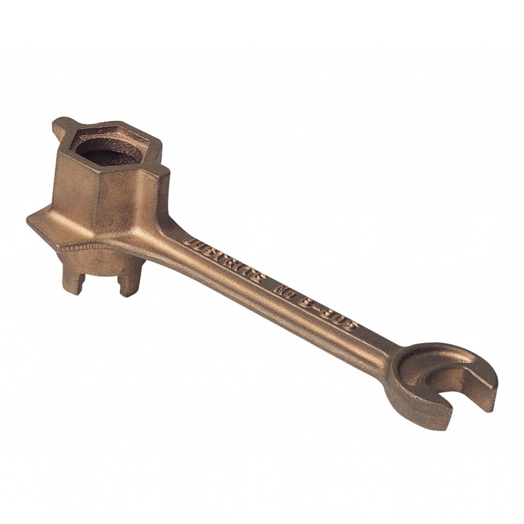 Ouvre-fût Justrite, en laiton, pour bouchons de bonde de 19 et 51 mm Illustration du produit: Ouvre-fût Justrite, en laiton, pour bouchons de bonde de 19 et 51 mm