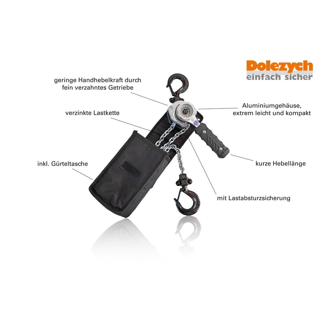 Palan à levier à cliquet Dolezych Black Series compact, capacité de charge 250 kg, longueur 1,50 m N° de l'image du produit 2 : Palan à levier à cliquet Dolezych Black Series compact, capacité de charge 250 kg, longueur 1,50 m