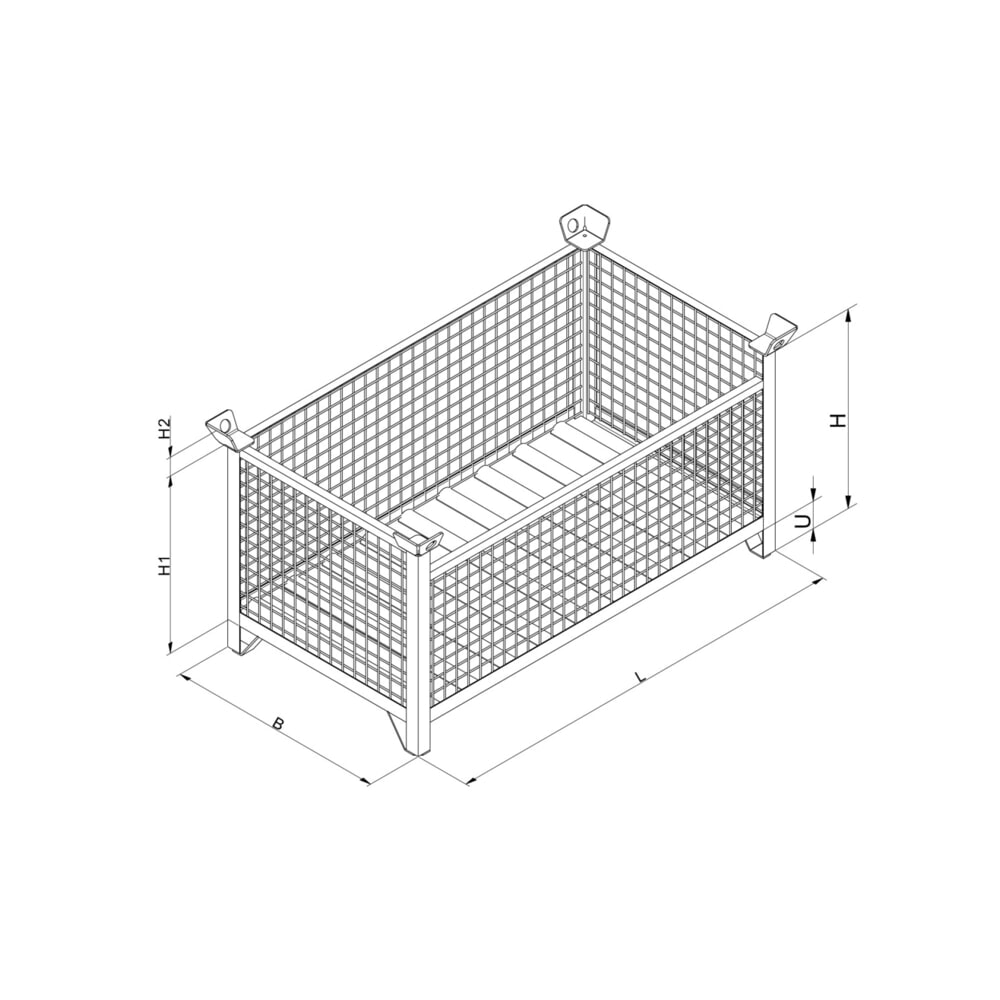 N° de l'image du produit 2 : Palette empilable à caisse grillagée industrielle Eichinger®, 1 500 kg, long. x larg. x haut. 1 000 x 800 x 750 mm, brun chocolat