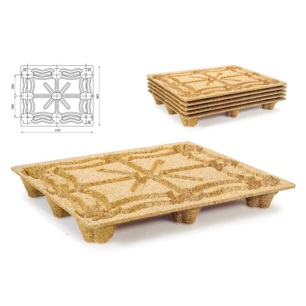 N° de l'image du produit 2 : Palette en bois pressé, format INDUSTRIE, L x l 1 000 x 1 200 mm, capacité de charge dyn. 900 kg, 9 pieds