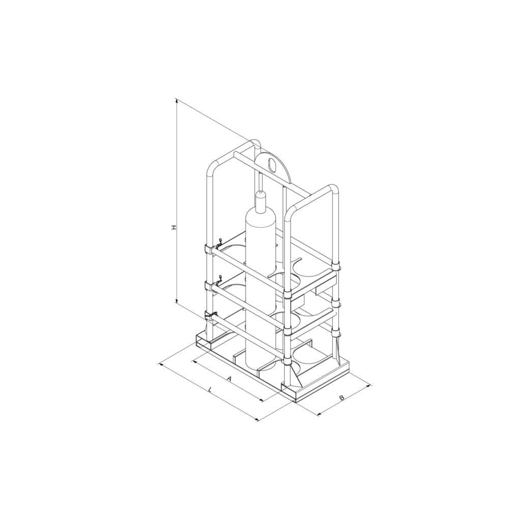 Panier pour bouteilles de gaz Eichinger®, 4 bouteilles ø 250 mm, orangé pur N° de l'image du produit 2 : Panier pour bouteilles de gaz Eichinger®, 4 bouteilles ø 250 mm, orangé pur