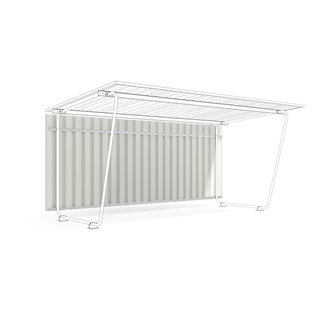 Panneau arrière pour toiture pour travée auxiliaire 1 face avec largeur 4,300 mm Illustration du produit: Panneau arrière pour toiture pour travée auxiliaire 1 face avec largeur 4,300 mm