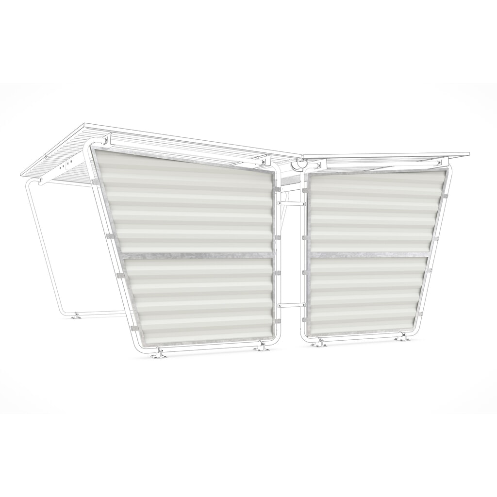 Paroi latérale pour abri, 2 côtés, tôle profilée, droite Illustration du produit: Paroi latérale pour abri, 2 côtés, tôle profilée, droite