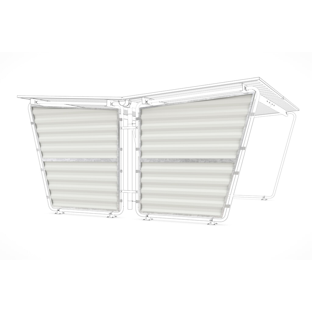 Paroi latérale pour abri, 2 côtés, tôle profilée, gauche Illustration du produit: Paroi latérale pour abri, 2 côtés, tôle profilée, gauche