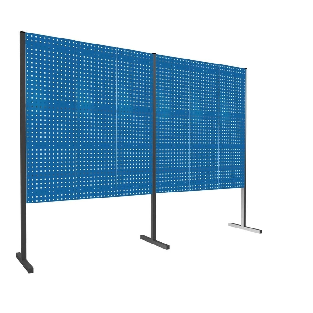 Illustration du produit: 6 panneaux perforés, double champ 180° H 1 500 mm, bleu gentiane