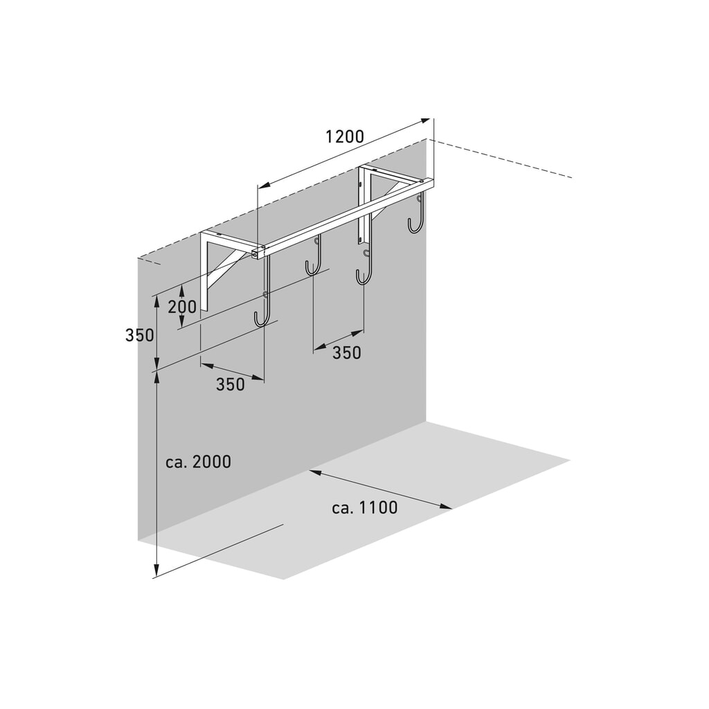 N° de l'image du produit 7 : Parking suspendu en rang wsm®, 4 emplacements, montage au plafond